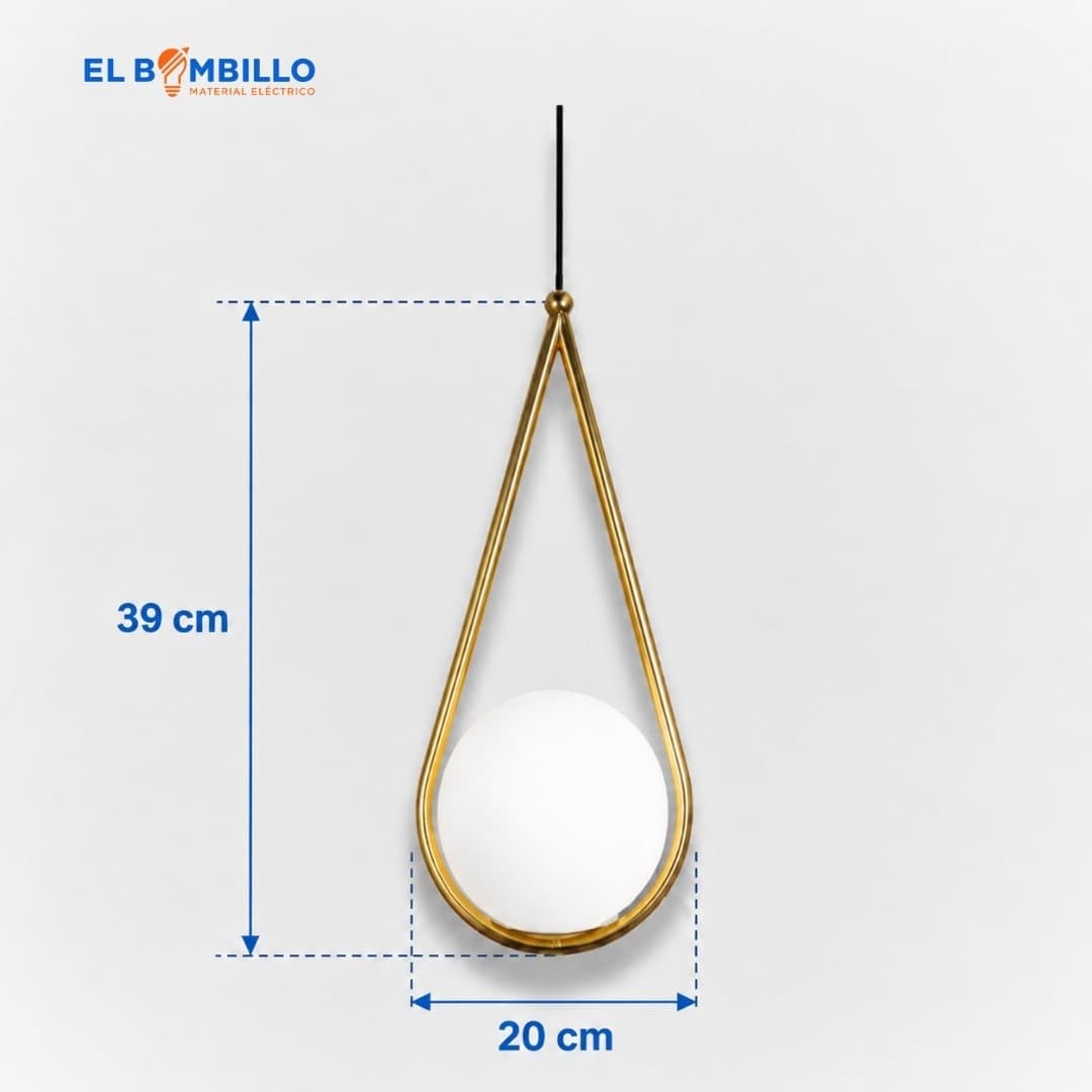 LAMPARA DECORATIVA LUMEN OVALADA DORADA