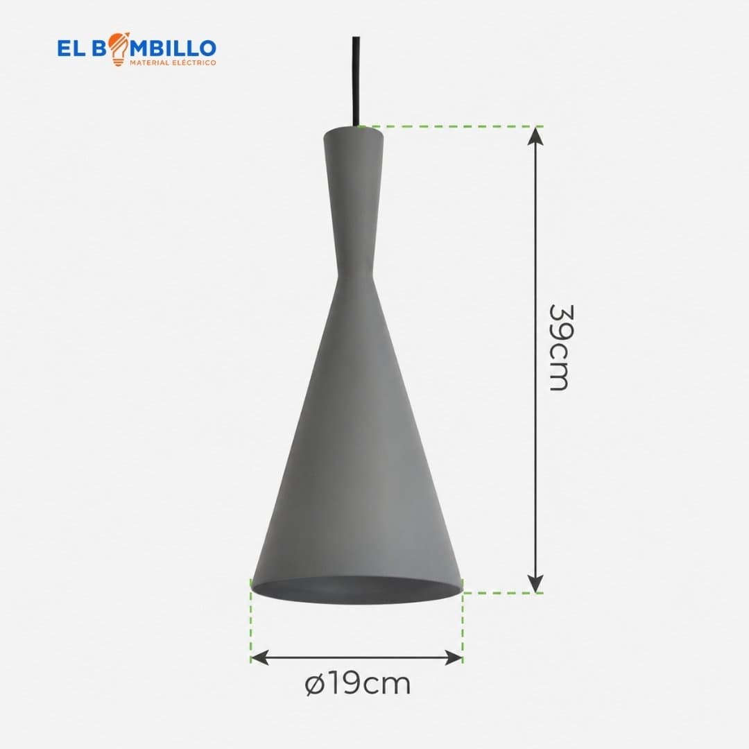 LUMEN LAMPARA DECORATIVA CONO GRIS ST69