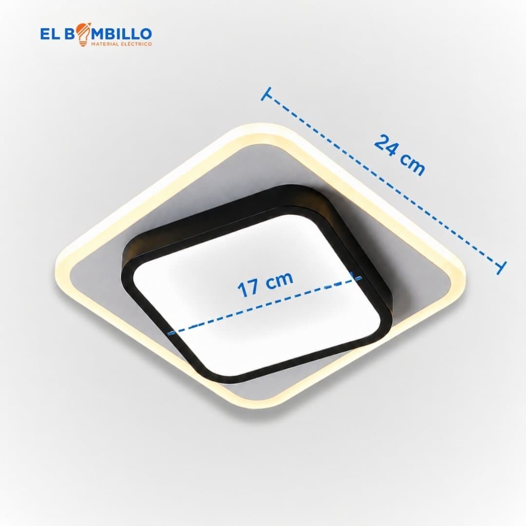 XILED LAMPARA DECORATIVA DE TECHO CUADRADO NEGRO 3000K-4000K-6000K