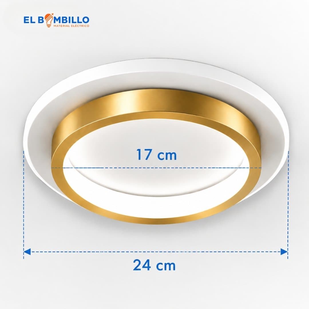 XILED LAMPARA DECORATIVA DE TECHO REDONDO DORADO 3000K-4000K-6000K