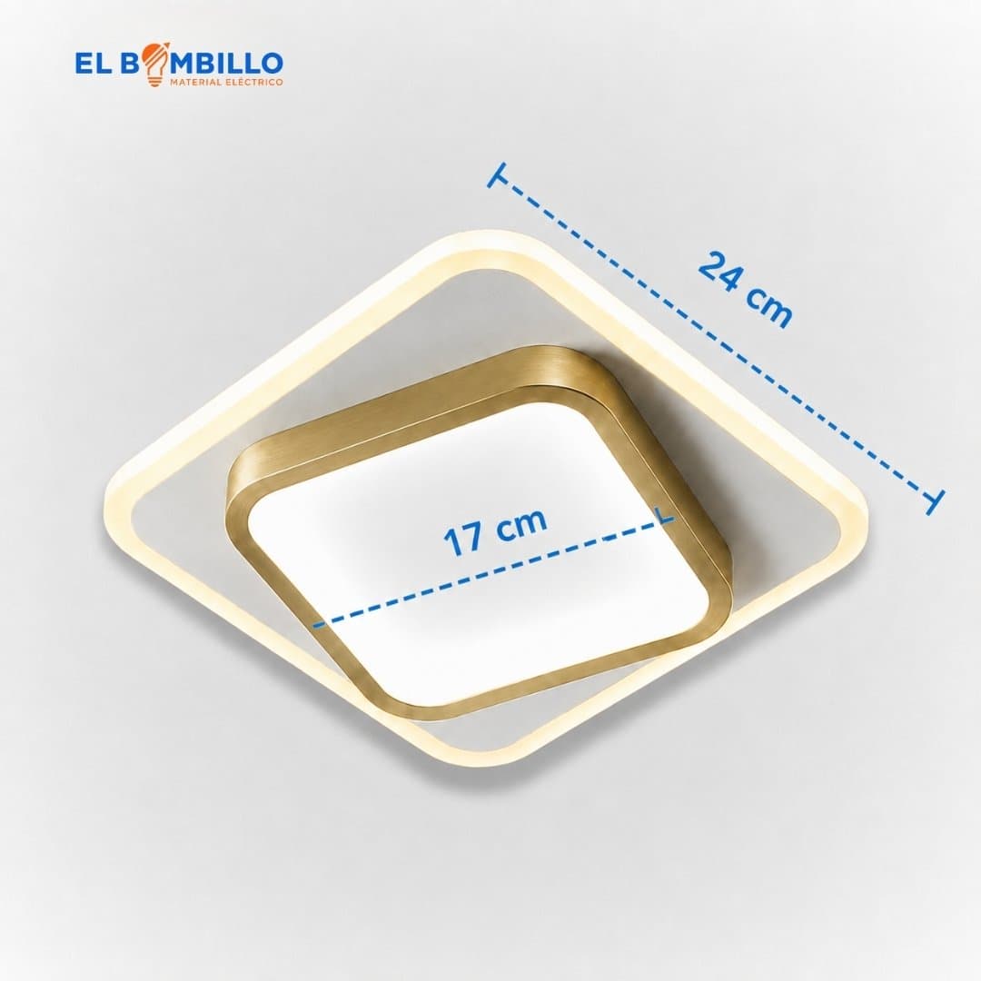XILED LAMPARA DE TECHO LED DORADO/BLANCO 26W CCT 3000K 4000K 6500K M:24X5.6CM 85-265V