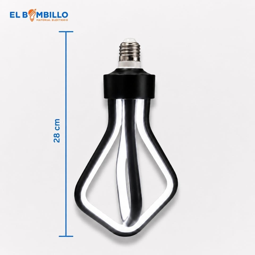 XILED LAMPARA DE TECHO BORADA NEGRO E27, 19W, CCT 3000K 4000K 6500K AC 85-265V M:15X28CM
