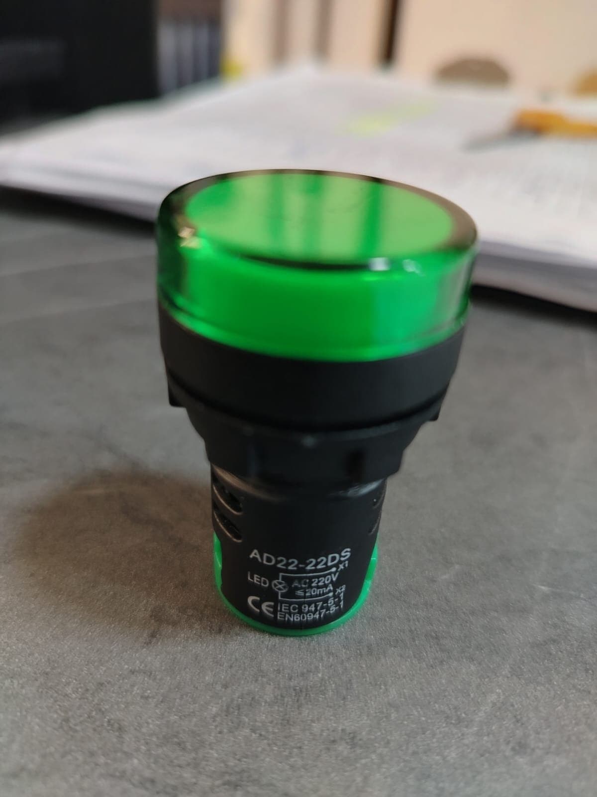 LUZ PILOTO LED VERDE 22MM 110/220V