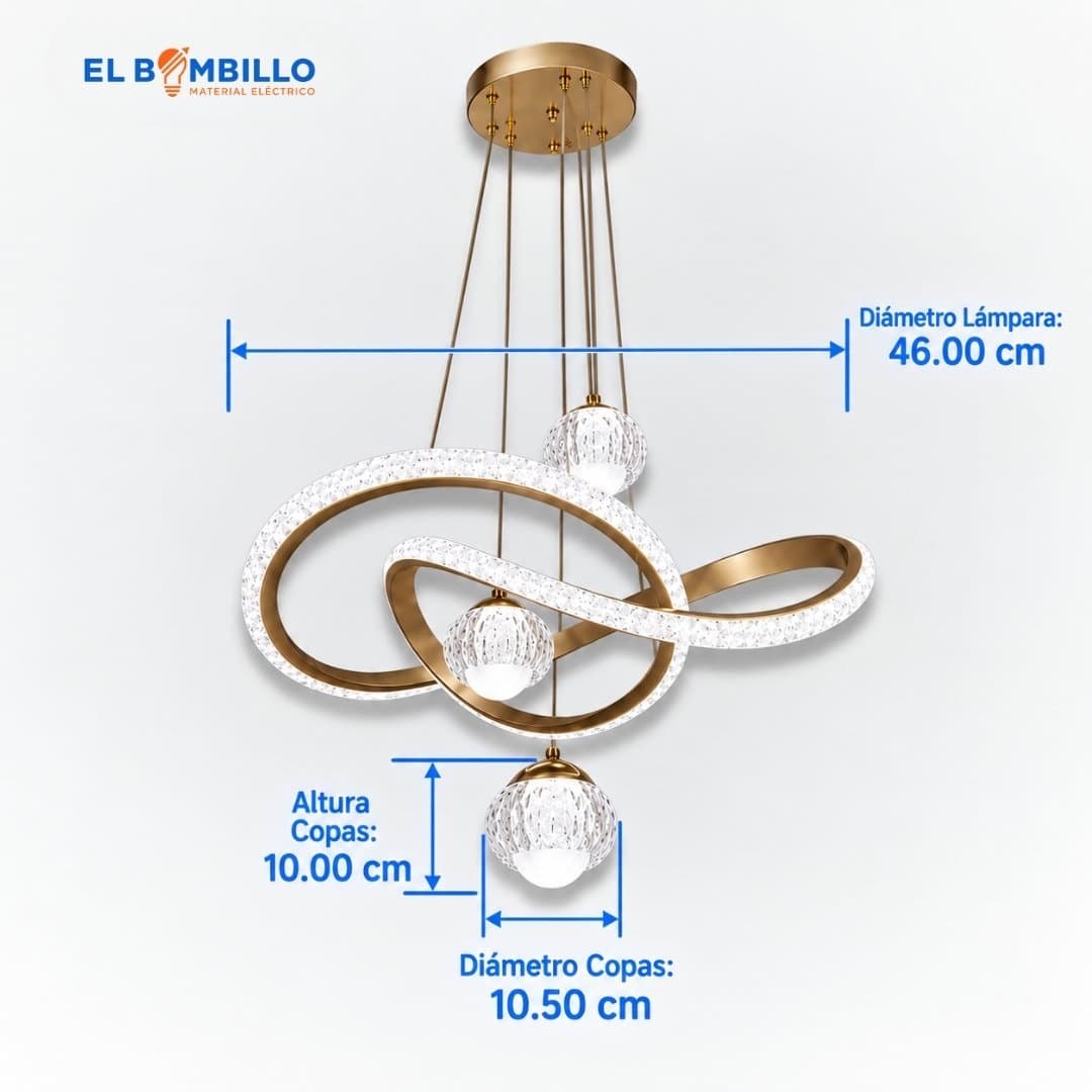 LAMPARA DECORATIVA COLGANTE ORBITA INFINITA 72W