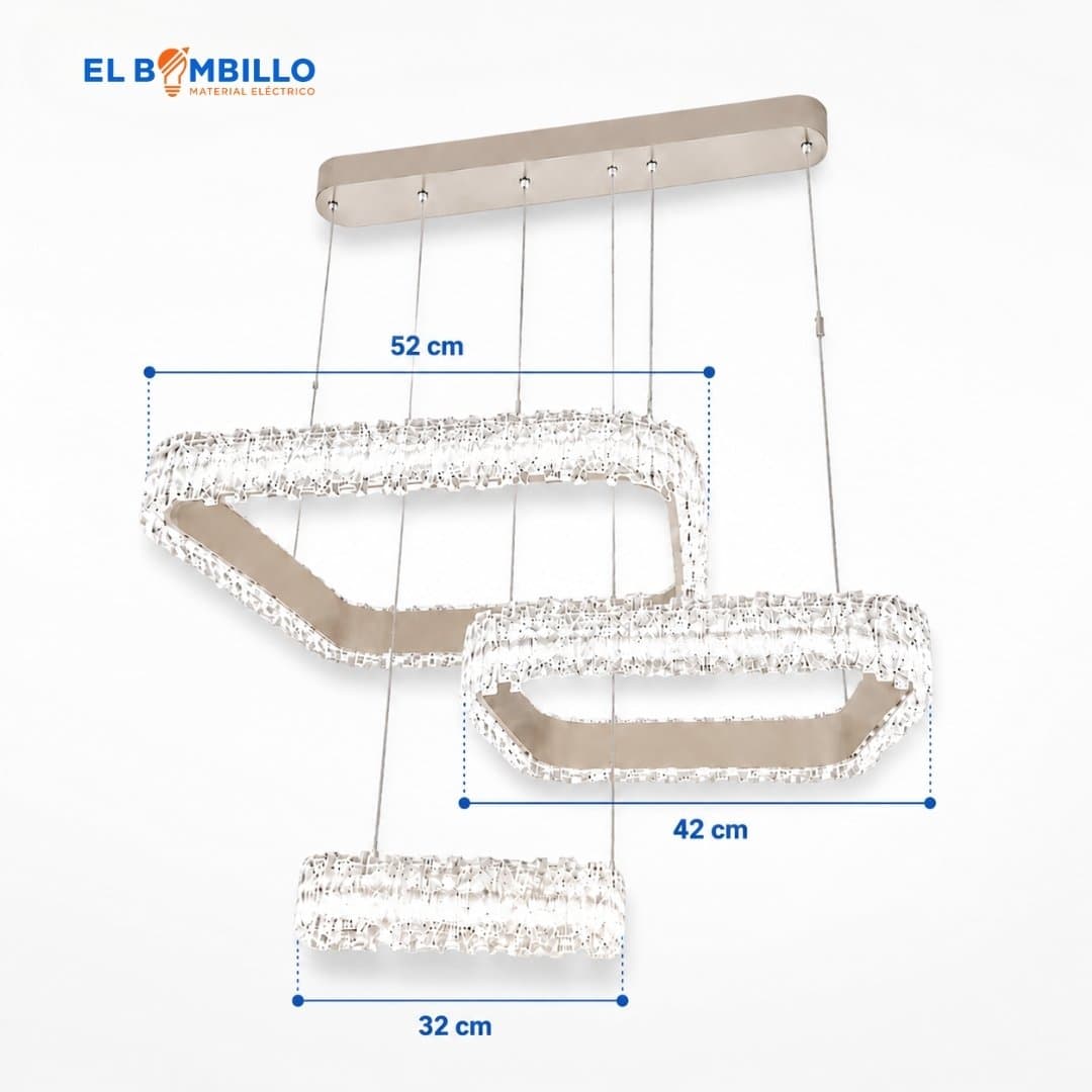 LAMPARA DECORATIVA COLGANTE TRILOGIA CRISTAL