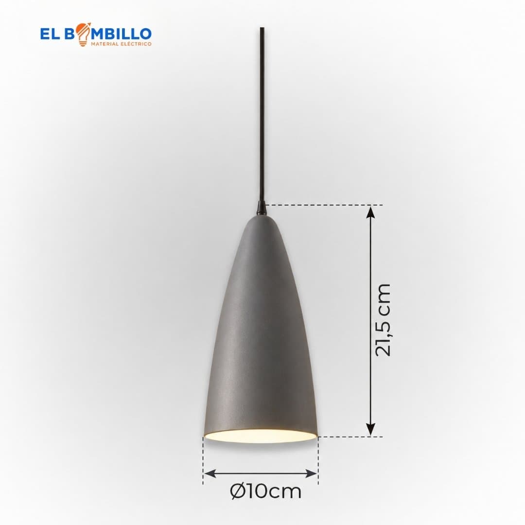 REVEM LAMPARA DECORATIVA COLGANTE CONO GRIS