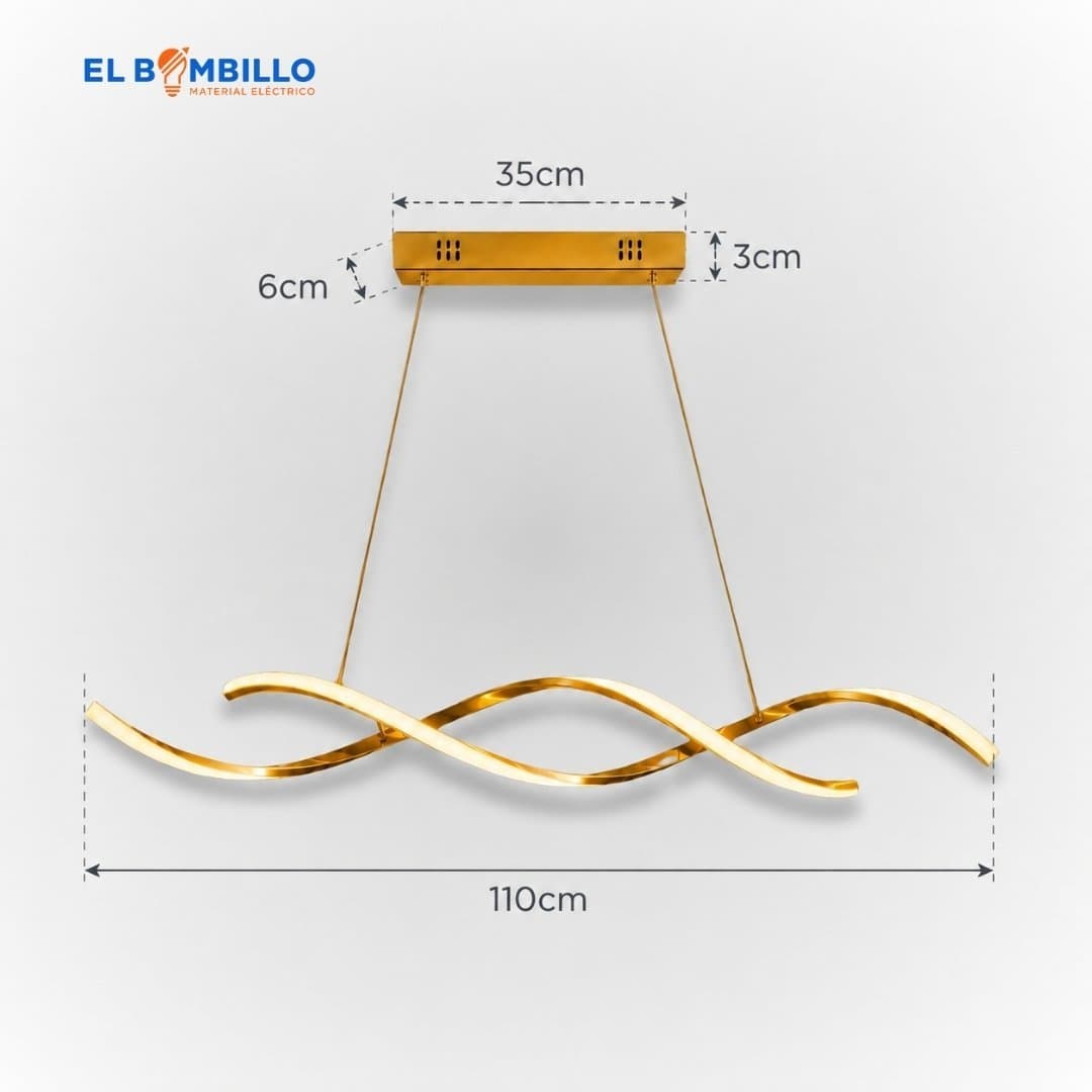 REVEM LAMPARA DECORATIVA COLGANTE ONDAS DE LUZ 29W 3000K
