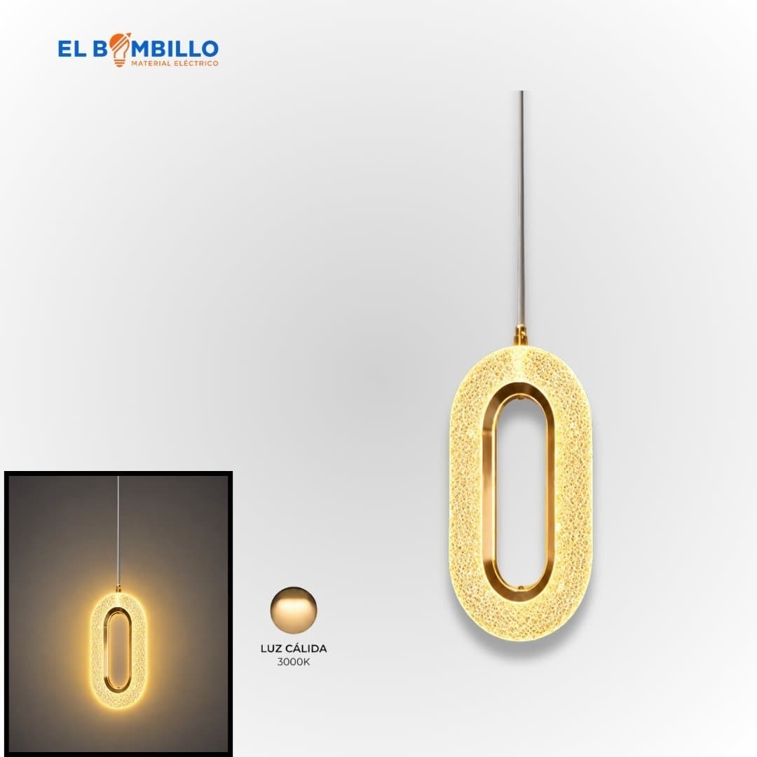 REVEM LAMPARA DECORATIVA COLGANTE DORADO O 12W 3CCT