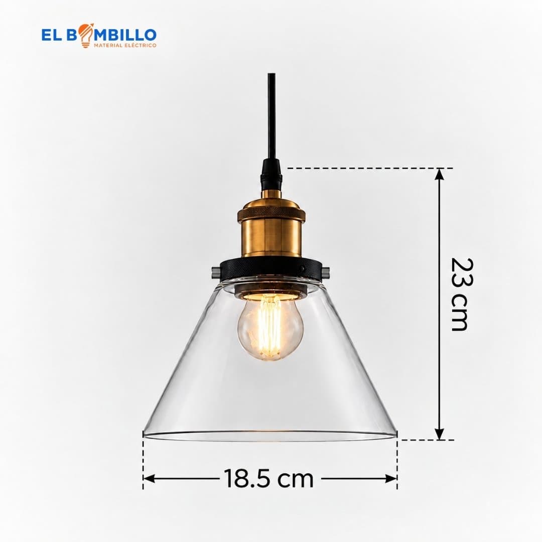 REVEM LAMPARA DECORATIVA COLGANTE LINEA SKALA NEGRO DORADO TRANSPARENTE