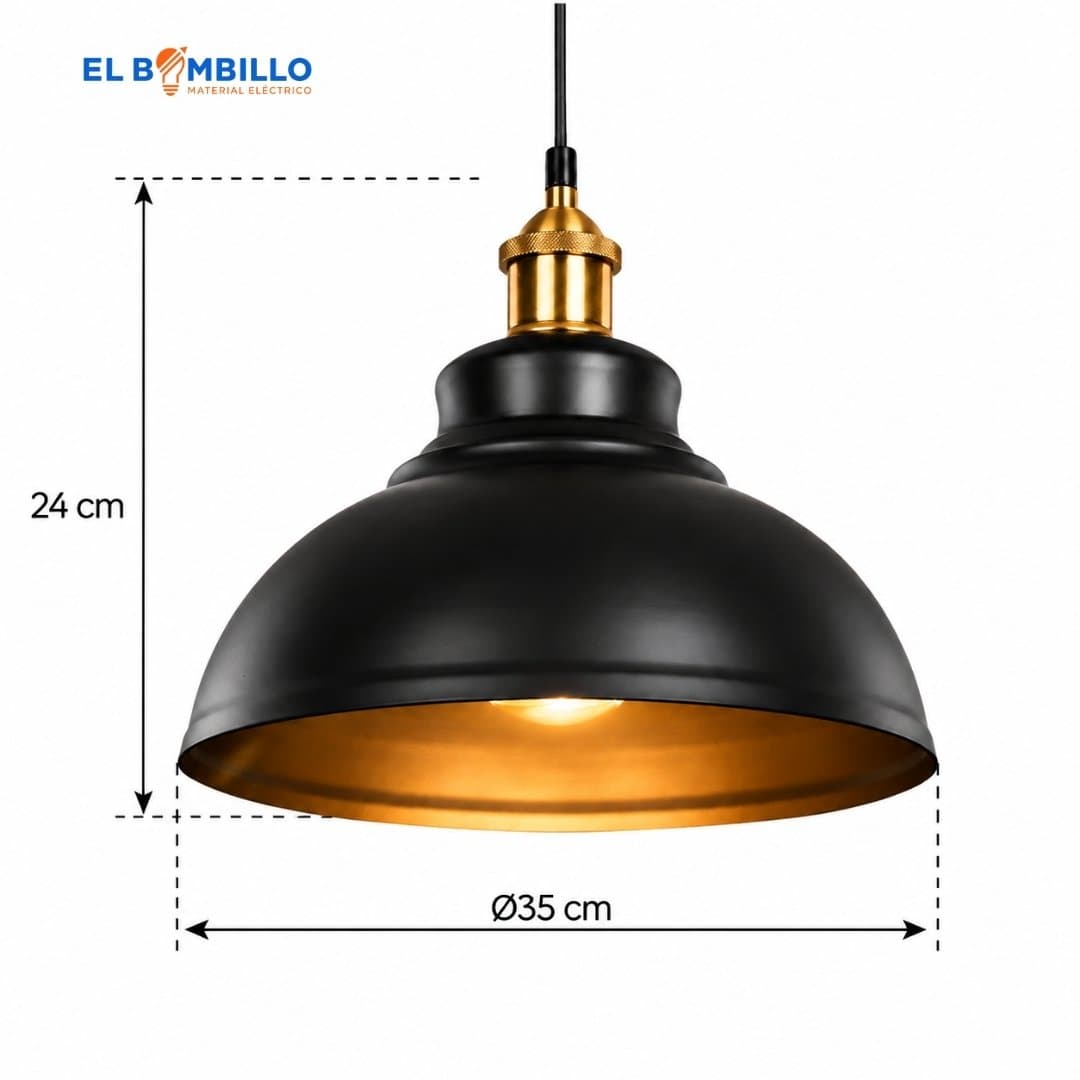 REVEM LAMPARA DECORATIVA COLGANTE NEGRO BRONCE 85-265VAC 50-60HZ IP20 METAL AL E271 D35CM