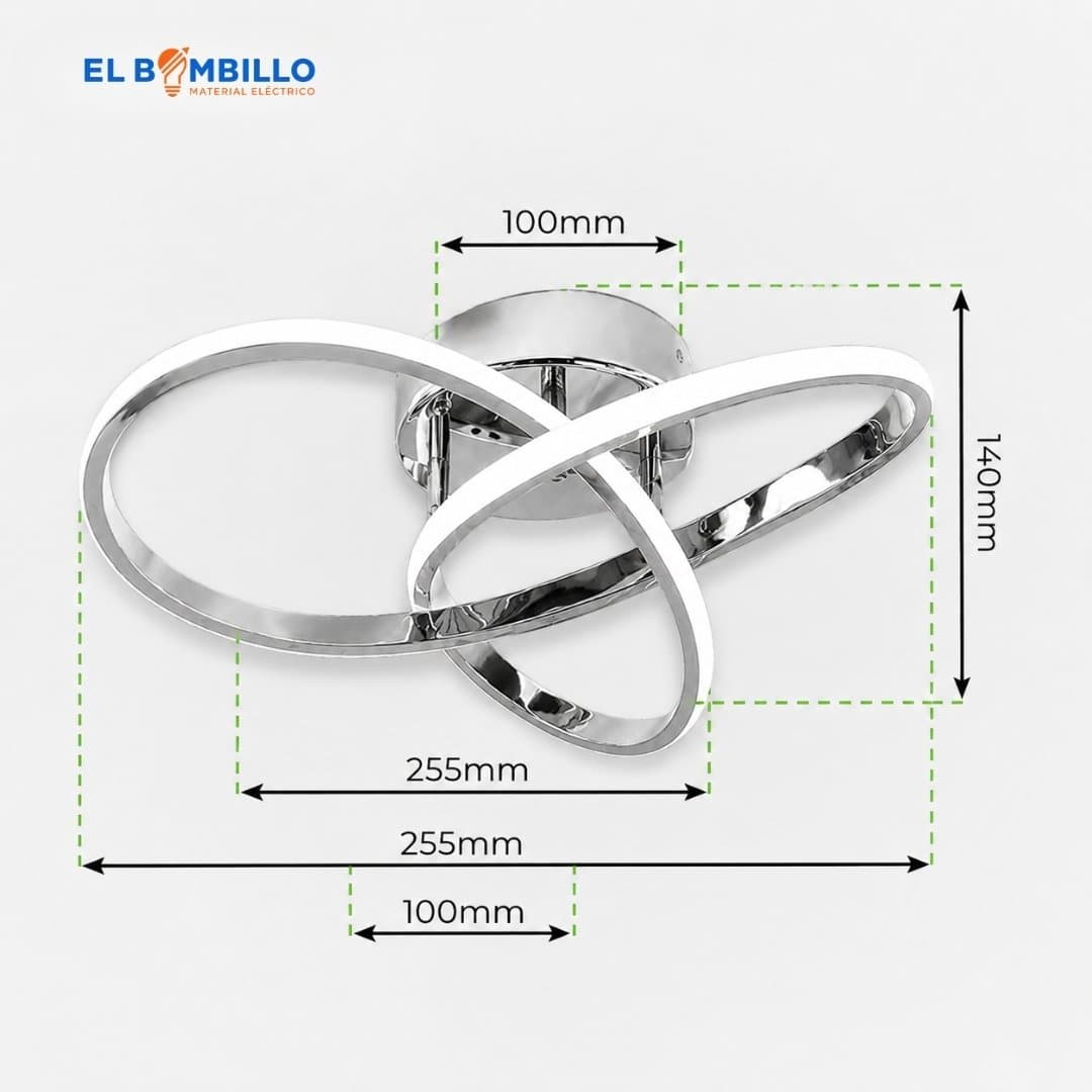 LAMPARA REVEM DECORATIVA DE TECHO PLATEADO 22W 3000/4000/6500K 110V