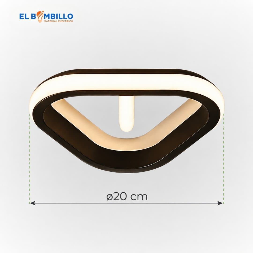 REVEM LAMPARA DECORATIVA TECHO RELOJ TRIANGULAR NEGRO 11W 3000K 110-120V