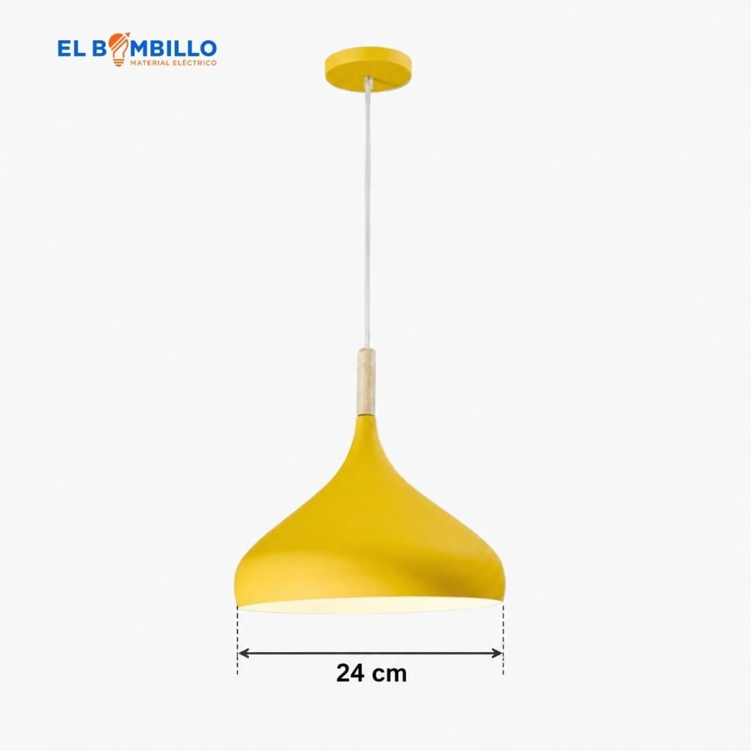 LAMPARA DECORATIVA AMARILLA COPA ANCHA
