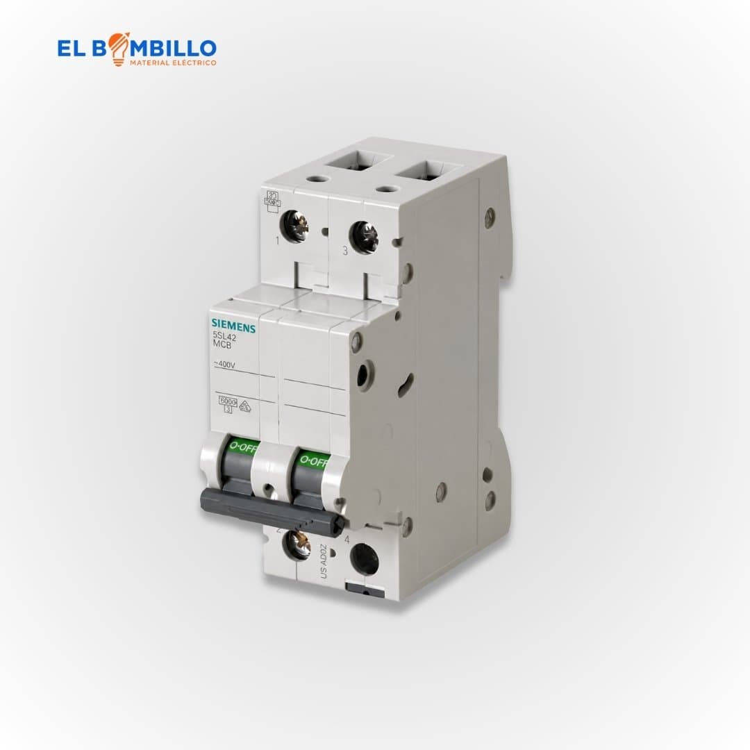 SIEMENS BREAKER PARA RIEL 2P 63A 6K