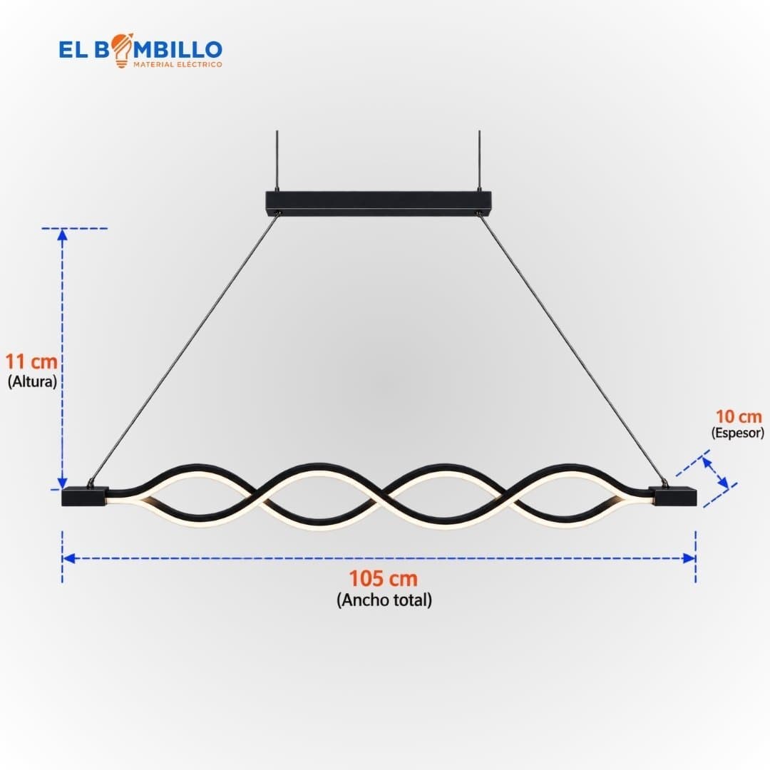 IVOLUX LAMPARA DECORATIVA ZANIA NEGRO MATE 100X12CM